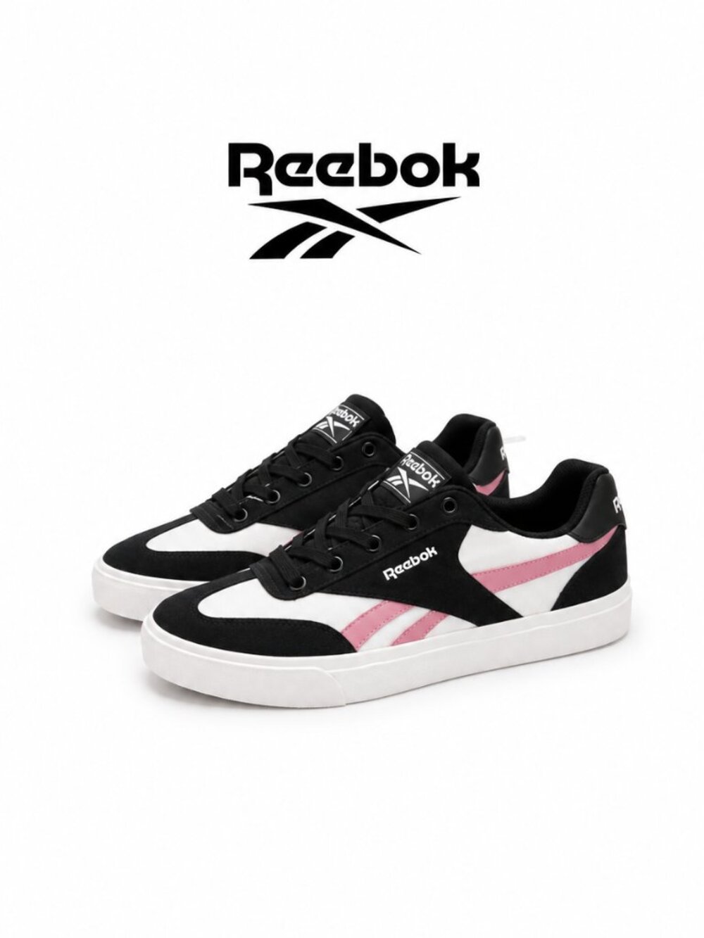 Reebok Royal Complete 3.0 Low Black White Pink Sneakers Women's Size 10